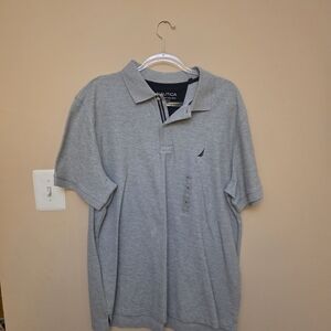 Nautica Men's Light Gray Polo Shirt